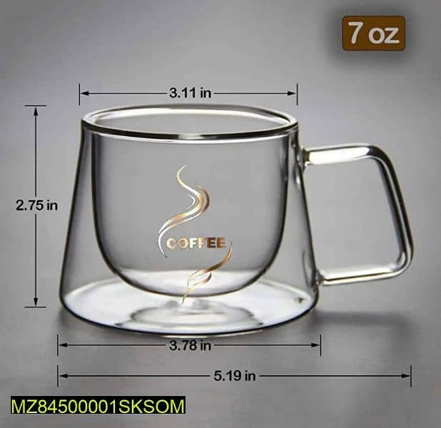 Transparent Double bottom glass mug 1