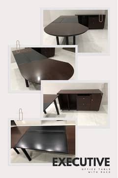 Office Executive Table with Side Rack,office Furniture,Wooden Table