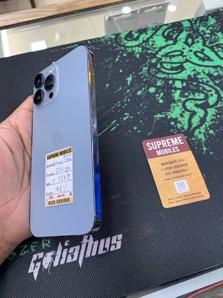 iPhone 13 Pro Max 256gb PTA Approved Sierra Blue with box 1