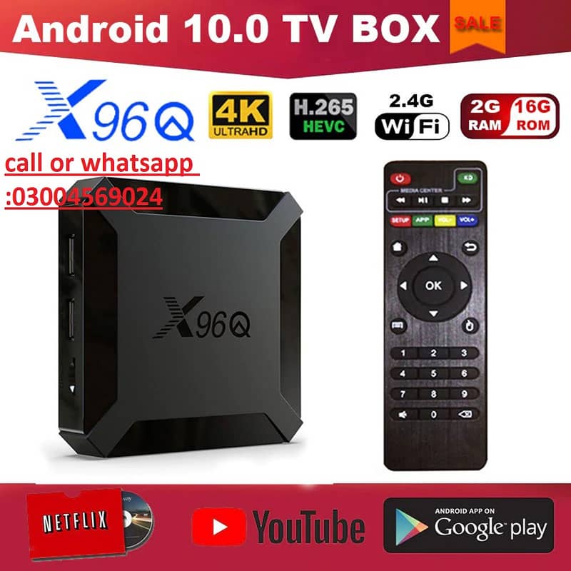 Android TV Box X96q Mini 4+64gb with 5000 free channels t9 air mouse 0