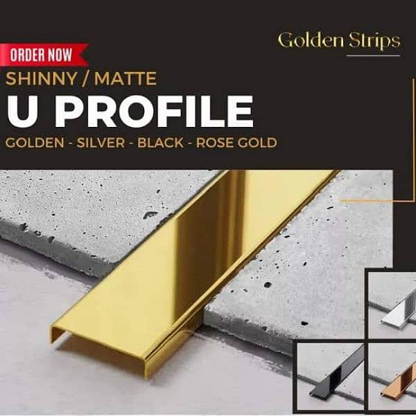 golden Patti U channel brass strip 6