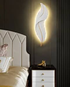 wall lamp feather design | fiber Feather Lamp