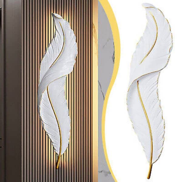 wall lamp feather design | fiber Feather Lamp 2