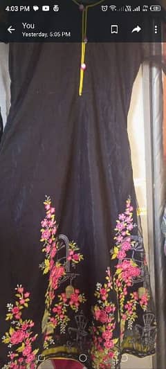 8 years black embroidered net maxi frock