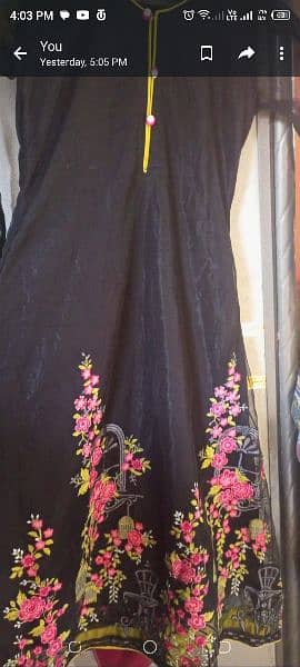 8 years black embroidered net maxi frock 0