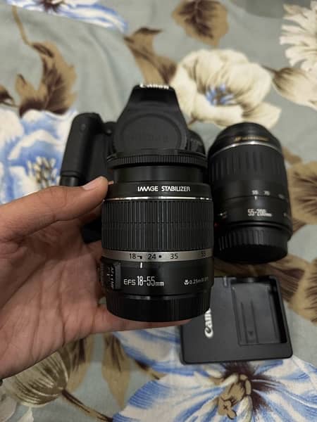 Canon 500D Japanese with Kit lens and 50-200mm 6