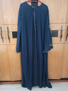 fancy embroidered abaya with stole