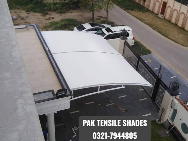 Fiber shades / car parking shades / tensile shades / / porch sheds 7