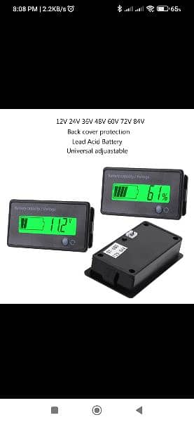 12V/24V/36V/48V 8-70V LCD Acid Lead Lithium Battery Capacity 12