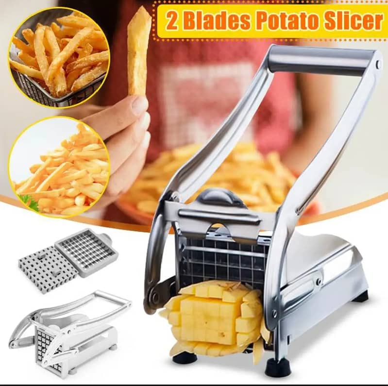 Potato Chips Making Machine Stainless Steel French Fries Potato Slicer 0