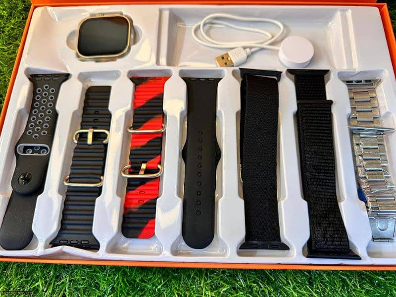 7 in 1 Strap with smart watch set , Free delivery, Return in 2 days 1