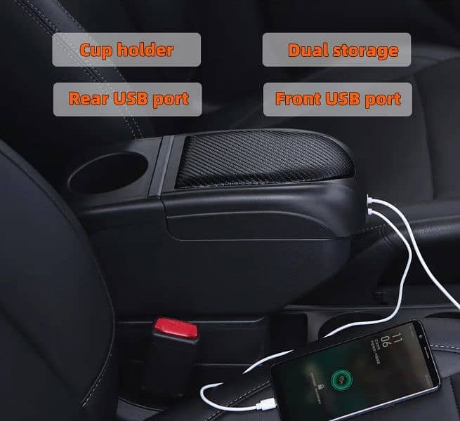 Toyota Aqua Imported Brand New Armrest with 6 USB ports 5