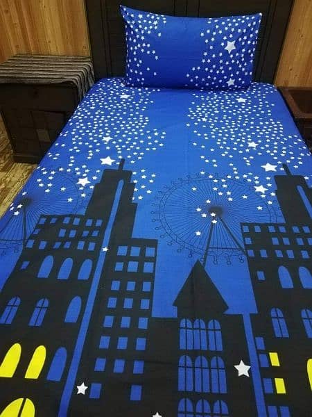 bedsheets  single bed cover pure cotton export quality 1 pillow cover 11