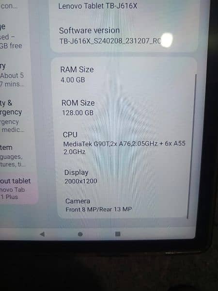 Lenovo 11 plus 4.128 brenad new condition jest 2 week 1