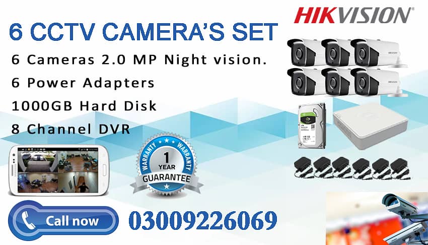 HIKVISION 6 HD Surveillance Camera's 2.0 MP 0