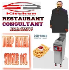 Commercial deep fryer single tank 16L oil cap & China pizza oven's 0