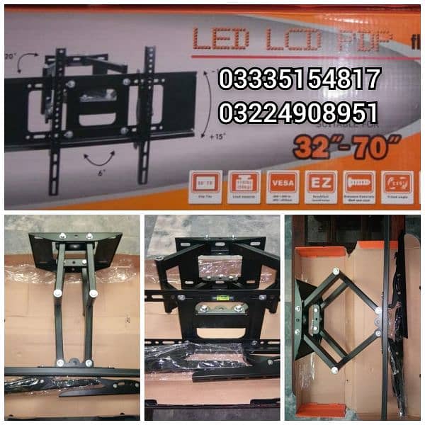 LCD LED tv dual arm adjustable wall mount bracket imported 2
