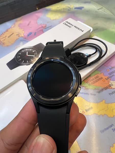 samsung watch 4 classic 46 mm black just box open condition 2