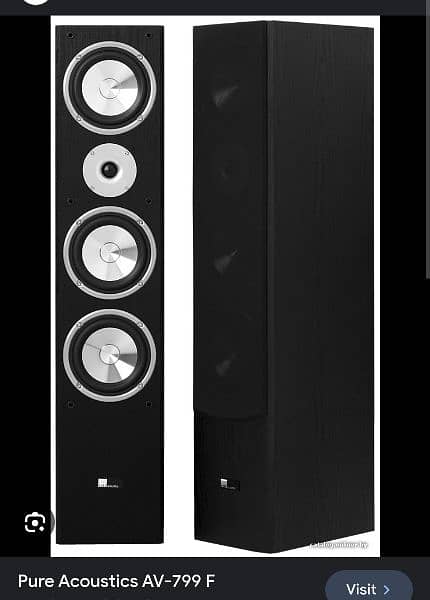 PURE ACOUSTICS AV-799F Tower Speakers Home Theater (JBL Yamaha DENON) 6