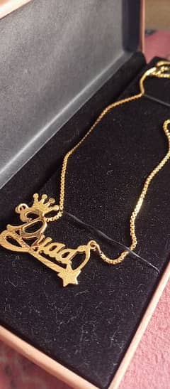 Duaa named chain with box /necklace/chain/jewellery