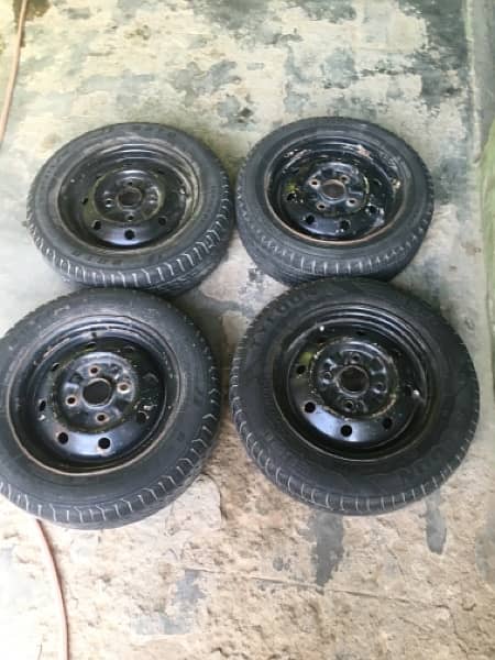 Toyota Yaris vitz Tyre’s & rim’s 165-65-13 original imported 8