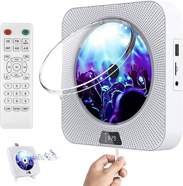 Wall Mounted CD Player Bluetooth Speaker Home Audio 1