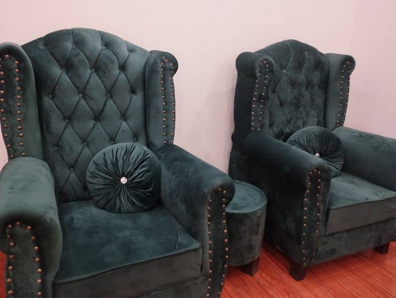 velvat green sofa chairs for room 1