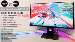 Dell U2719D 27 inch Monitor 2k IPS Borderless Gaming Monitor U2717D Pc