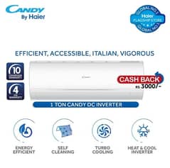 Haier Candy 1 Ton Smart DC Inverter Self Cleaning/Heat & Cool