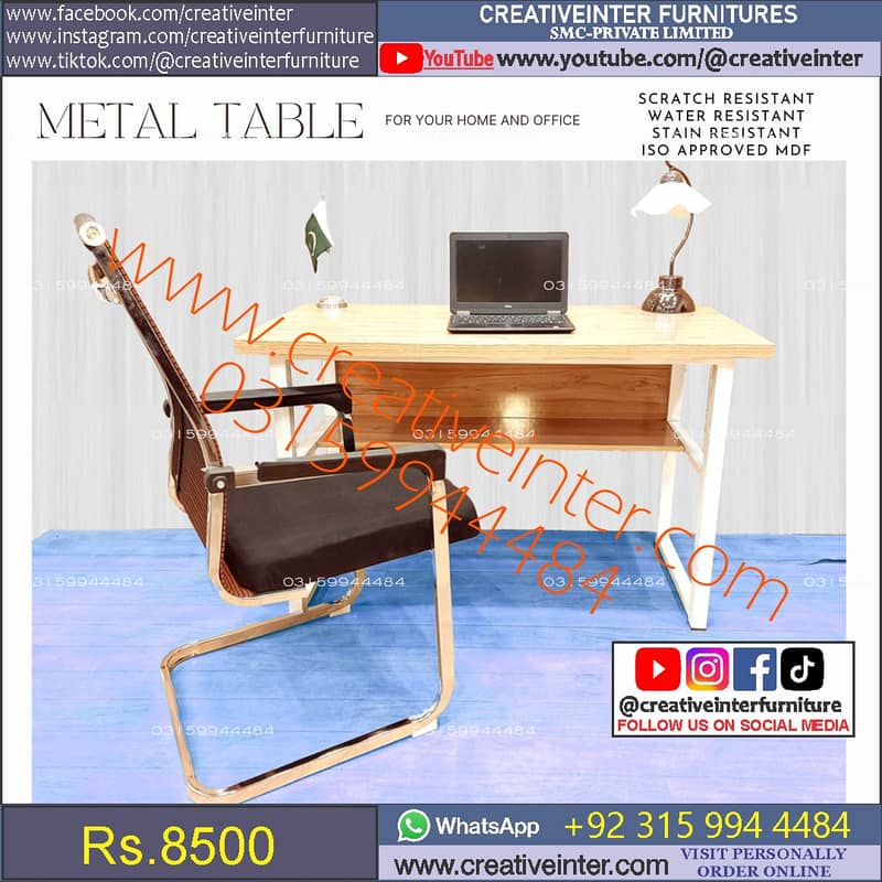 Metal Office table study desk chair computer staff working workstation 9
