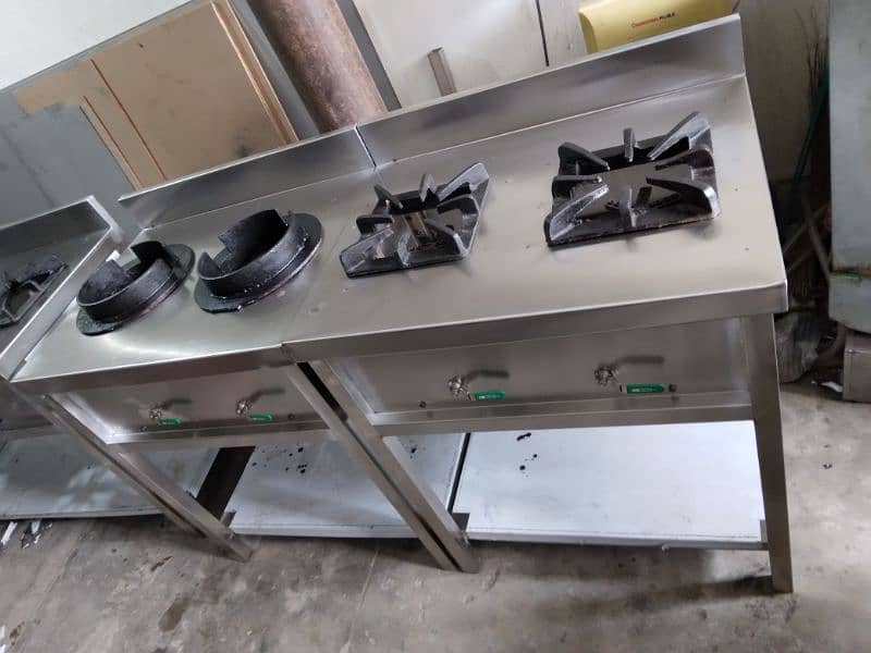 stove 3 burners size 24x43 stainless Steel non magnet 3