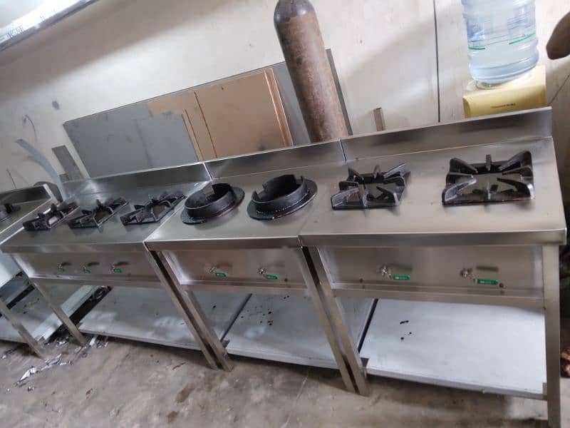 stove 3 burners size 24x43 stainless Steel non magnet 5