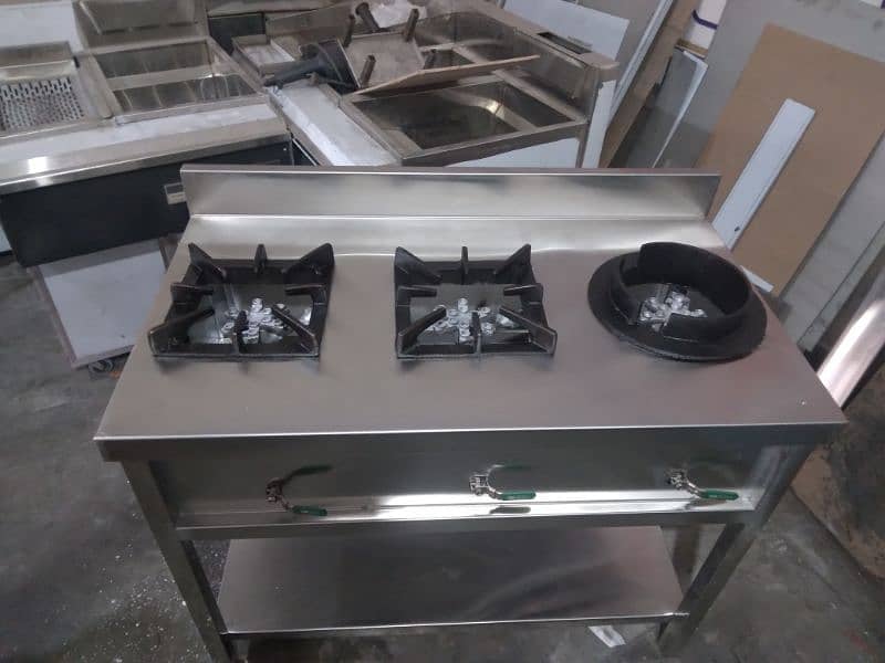 stove 3 burners size 24x43 stainless Steel non magnet 14