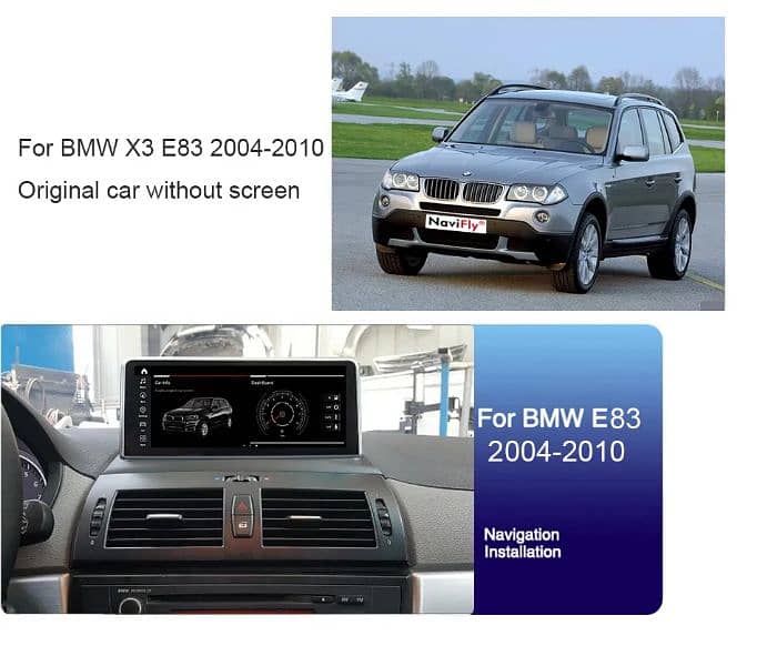 bmw e83 x3 android tv with complete accessories 0