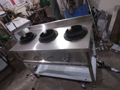 stove 3 burners size 24x43 stainless Steel non magnet