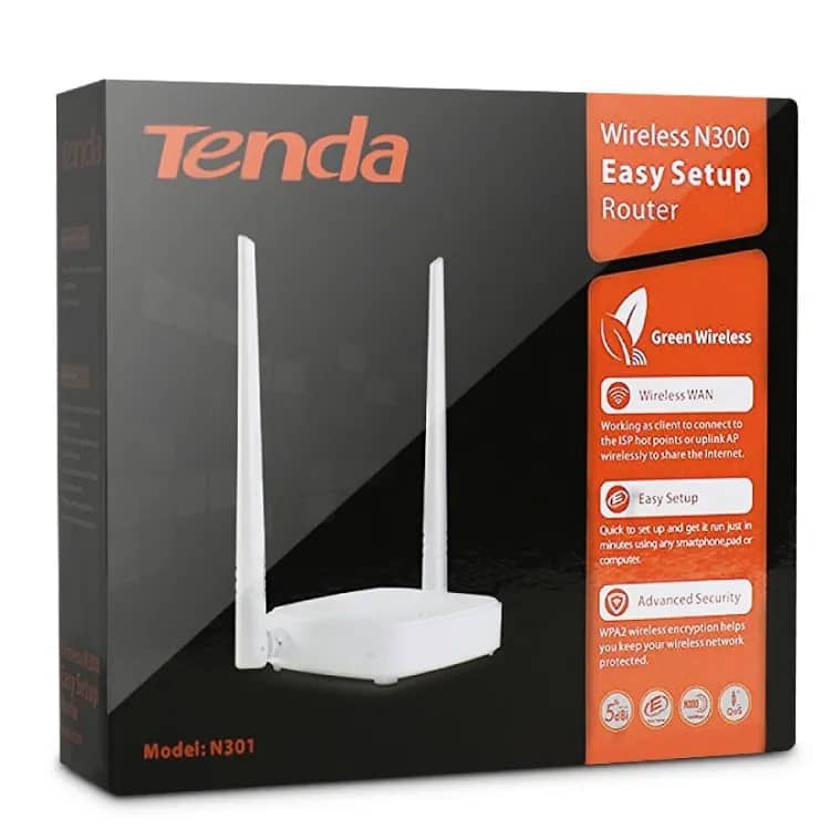 Tenda N300 Dual Antenna Easy Setup Router (New) 0