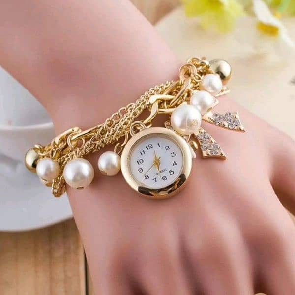 Pearls bracelet watch for girls 1