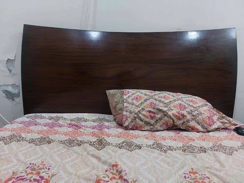 Wooden Double Bed with 2 Side Tables 2