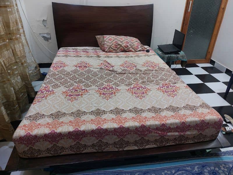 Wooden Double Bed with 2 Side Tables 3