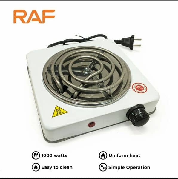 RAF Electric Stove & Hot Plate with Fast Heat Up R. 8010B 1000w 1