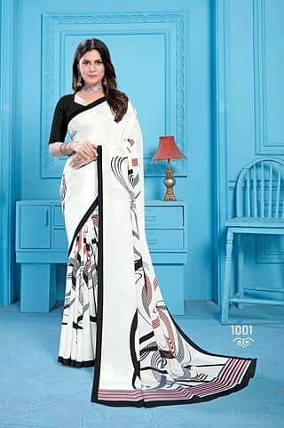 Saree Creap silk unstich saree with blouse saree for girl low price 1