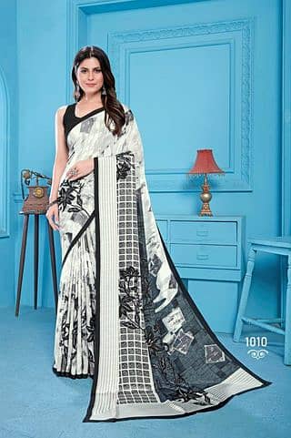 Saree Creap silk unstich saree with blouse saree for girl low price 3