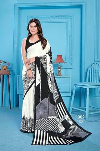 Saree Creap silk unstich saree with blouse saree for girl low price 6
