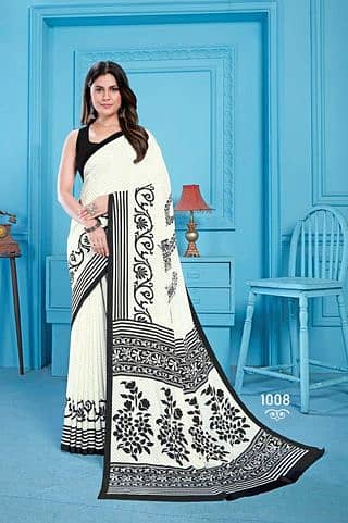 Saree Creap silk unstich saree with blouse saree for girl low price 10