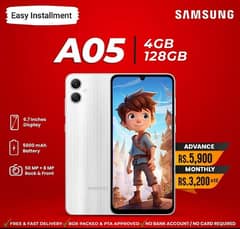Samsung A05 mobile phone 4/128 on Installment موبائل فون اسان اقساط پر 0
