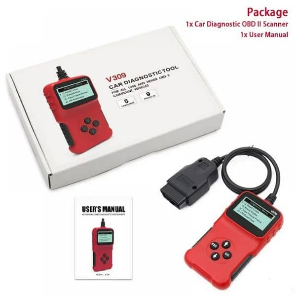 MADAGI V309 CAR DIAGNOSTIC TOOL OBD2 SCANNER CODE READER 5