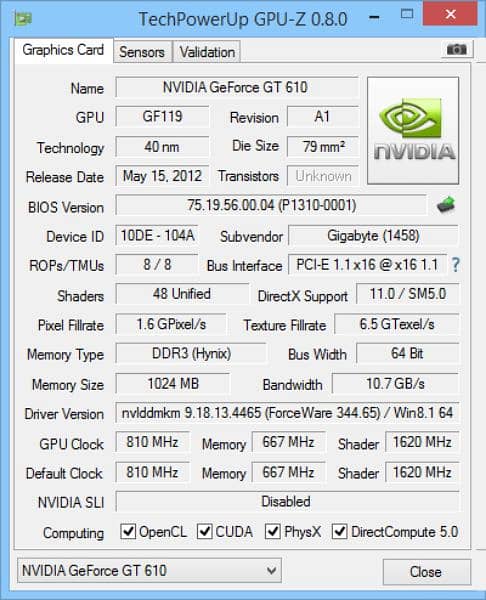 Nvidia GeForce GT 610 4