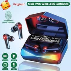 M28 gaming earbuds with power bank led display