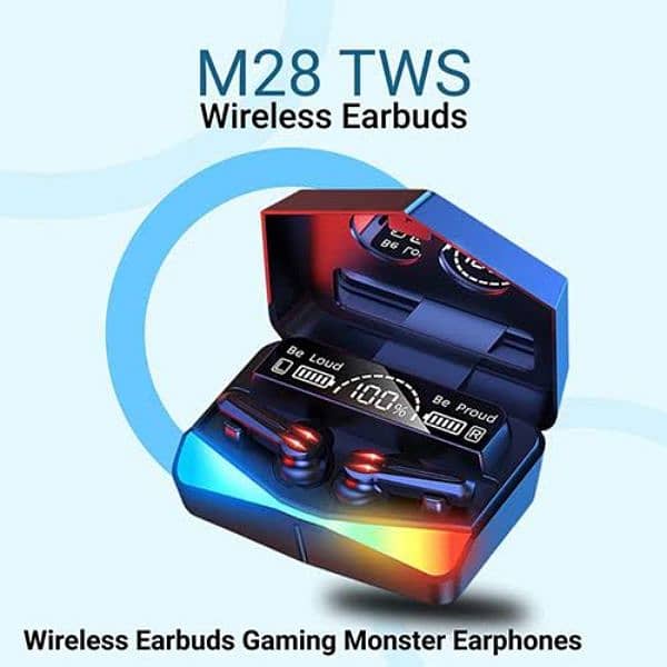 M28 gaming earbuds with power bank led display 1