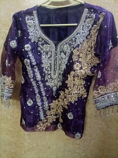 organza saree with heavy blouse, color dark purple